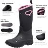 imageWTW Womens Rubber Rain Boots 100 Waterproof Insulated Neoprene Garden Mud Boots Outdoor Hunting Snow Boots for WomenBlack