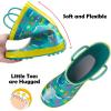 imagelandchief Toddler Rain Boots Kids Rain Boots Waterproof Rubber Boots for Girls and Boys with Fun Patterns and EasyOn HandlesBlue Shark