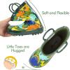 imagelandchief Toddler Rain Boots Kids Rain Boots Waterproof Rubber Boots for Girls and Boys with Fun Patterns and EasyOn HandlesDino