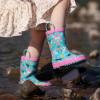 imagelandchief Toddler Rain Boots Kids Rain Boots Waterproof Rubber Boots for Girls and Boys with Fun Patterns and EasyOn HandlesPink Rabbits