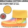 imagelandchief Toddler Rain Boots Kids Rain Boots Waterproof Rubber Boots for Girls and Boys with Fun Patterns and EasyOn HandlesRainbow Stripes