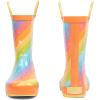 imagelandchief Toddler Rain Boots Kids Rain Boots Waterproof Rubber Boots for Girls and Boys with Fun Patterns and EasyOn HandlesRainbow Stripes
