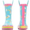 imagelandchief Toddler Rain Boots Kids Rain Boots Waterproof Rubber Boots for Girls and Boys with Fun Patterns and EasyOn HandlesRainbow Unicorn