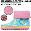 imagelandchief Toddler Rain Boots Kids Rain Boots Waterproof Rubber Boots for Girls and Boys with Fun Patterns and EasyOn HandlesRainbow Unicorn