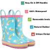 imagelandchief Toddler Rain Boots Kids Rain Boots Waterproof Rubber Boots for Girls and Boys with Fun Patterns and EasyOn HandlesRainbow Unicorn