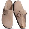 imageAsgard Suede Clogs Mules Potato Shoes with Comfort Cork Footbed  Wide Feet Please Half Size UPTaupe