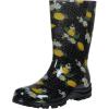 imageAsgard Womens Mid Calf Rain Boots Printed Waterproof Rubber Boots Short Garden ShoseLemon Black