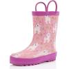 imagelandchief Toddler Rain Boots Kids Rain Boots Waterproof Rubber Boots for Girls and Boys with Fun Patterns and EasyOn HandlesUnicorns