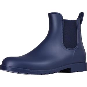 imageAsgard Womens Ankle Rain Boots Waterproof Chelsea BootsNavy Blue
