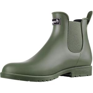 imageAsgard Womens Ankle Rain Boots Waterproof Chelsea BootsNew Olive Green