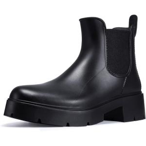 imageAsgard Womens Ankle Rain Boots Waterproof Chelsea BootsPlatform Black
