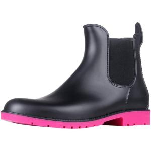 imageAsgard Womens Ankle Rain Boots Waterproof Chelsea BootsRose