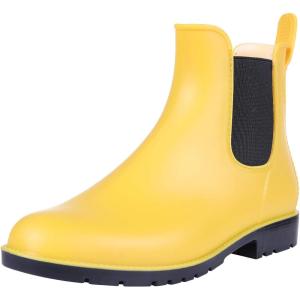 imageAsgard Womens Ankle Rain Boots Waterproof Chelsea BootsYellow