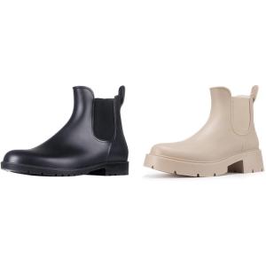 imageAsgard Womens Set of 2 Pairs  Ankle Rain Boots Size 85 Black  Platform Ankle Rain Boots Size 885 Nude