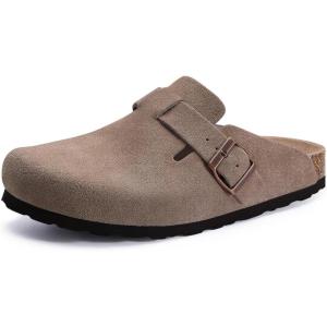 imageAsgard Womens Suede Clogs Leather Mules Arch Support Potato Shoes with Comfort Cork Footbed  Wide Feet Please Half Size UPMocha