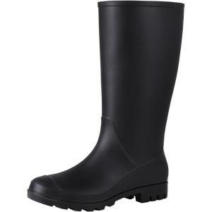 imageAsgard Womens Tall Rain Boots Waterproof Knee High Rainboots Rubber Garden BootsMatte Black