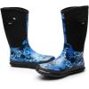 imageWTW Mid Calf Rain Boots for Women  Waterproof Insulated Neoprene Mud Boots Outdoor Hunting Garden BootsBlue