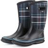 imageWTW Mid Calf Rain Boots for Women  Waterproof Insulated Neoprene Mud Boots Outdoor Hunting Garden BootsBlue Plaid