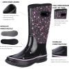 imageWTW Mid Calf Rain Boots for Women  Waterproof Insulated Neoprene Mud Boots Outdoor Hunting Garden BootsFloral Print