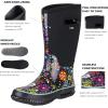 imageWTW Mid Calf Rain Boots for Women  Waterproof Insulated Neoprene Mud Boots Outdoor Hunting Garden BootsFlower