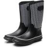 imageWTW Mid Calf Rain Boots for Women  Waterproof Insulated Neoprene Mud Boots Outdoor Hunting Garden BootsHoundstooth
