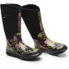 imageWTW Mid Calf Rain Boots for Women  Waterproof Insulated Neoprene Mud Boots Outdoor Hunting Garden BootsLittle Flowers