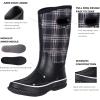 imageWTW Mid Calf Rain Boots for Women  Waterproof Insulated Neoprene Mud Boots Outdoor Hunting Garden BootsPlaid