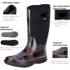imageWTW Mid Calf Rain Boots for Women  Waterproof Insulated Neoprene Mud Boots Outdoor Hunting Garden BootsStrip