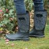 imageWTW Mid Calf Rain Boots for Women  Waterproof Insulated Neoprene Mud Boots Outdoor Hunting Garden BootsWhite Dot