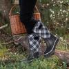 imageWTW Mid Calf Rain Boots for Women  Waterproof Insulated Neoprene Mud Boots Outdoor Hunting Garden BootsWhite Plaid