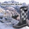 imageWTW Mid Calf Rain Boots for Women  Waterproof Insulated Neoprene Mud Boots Outdoor Hunting Garden BootsWhite Plaid