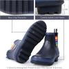 imagelandchief Rain Boots for Women Waterproof Ladies Tall Knee High Rubber bootsComfort Garden Boots AntiSlip Mid Heel Women Rain Shoes OutdoorBlue