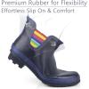imagelandchief Rain Boots for Women Waterproof Ladies Tall Knee High Rubber bootsComfort Garden Boots AntiSlip Mid Heel Women Rain Shoes OutdoorBlue