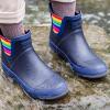 imagelandchief Rain Boots for Women Waterproof Ladies Tall Knee High Rubber bootsComfort Garden Boots AntiSlip Mid Heel Women Rain Shoes OutdoorBlue