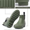 imagelandchief Rain Boots for Women Waterproof Ladies Tall Knee High Rubber bootsComfort Garden Boots AntiSlip Mid Heel Women Rain Shoes OutdoorDeep Green