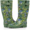imagelandchief Rain Boots for Women Waterproof Ladies Tall Knee High Rubber bootsComfort Garden Boots AntiSlip Mid Heel Women Rain Shoes OutdoorGreen