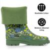 imagelandchief Rain Boots for Women Waterproof Ladies Tall Knee High Rubber bootsComfort Garden Boots AntiSlip Mid Heel Women Rain Shoes OutdoorGreen