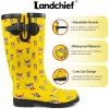 imagelandchief Rain Boots for Women Waterproof Ladies Tall Knee High Rubber bootsComfort Garden Boots AntiSlip Mid Heel Women Rain Shoes OutdoorPup Parade