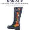 imagelandchief Rain Boots for Women Waterproof Ladies Tall Knee High Rubber bootsComfort Garden Boots AntiSlip Mid Heel Women Rain Shoes OutdoorRed Flowers