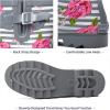 imagelandchief Rain Boots for Women Waterproof Ladies Tall Knee High Rubber bootsComfort Garden Boots AntiSlip Mid Heel Women Rain Shoes OutdoorRose