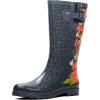imagelandchief Rain Boots for Women Waterproof Ladies Tall Knee High Rubber bootsComfort Garden Boots AntiSlip Mid Heel Women Rain Shoes OutdoorRed Flowers