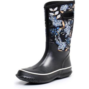 imageWTW Mid Calf Rain Boots for Women  Waterproof Insulated Neoprene Mud Boots Outdoor Hunting Garden BootsBlue Berry