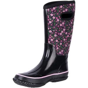 imageWTW Mid Calf Rain Boots for Women  Waterproof Insulated Neoprene Mud Boots Outdoor Hunting Garden BootsFloral Print