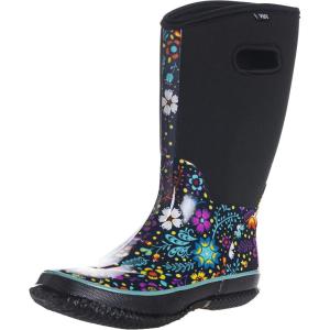 imageWTW Mid Calf Rain Boots for Women  Waterproof Insulated Neoprene Mud Boots Outdoor Hunting Garden BootsFlower