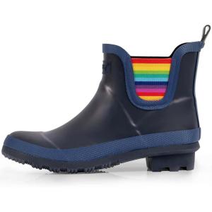 imagelandchief Rain Boots for Women Waterproof Ladies Tall Knee High Rubber bootsComfort Garden Boots AntiSlip Mid Heel Women Rain Shoes OutdoorBlue