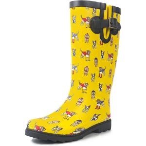 imagelandchief Rain Boots for Women Waterproof Ladies Tall Knee High Rubber bootsComfort Garden Boots AntiSlip Mid Heel Women Rain Shoes OutdoorPup Parade
