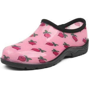 imagelandchief Womens Garden Shoes Waterproof Garden Clogs for Women Comfortable Slipon Shoes with Cushioned Insole NonSlip Work Shoes for Women Outdoor Gardening and YardPink Beetroot