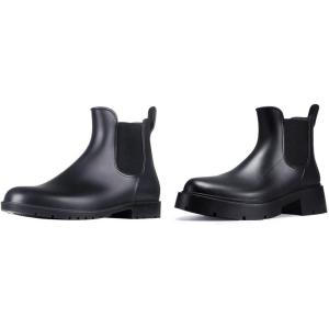 imageAsgard Womens Set of 2 Pairs  Ankle Rain Boots Size 85 Black  Platform Ankle Rain Boots Size 885 Black