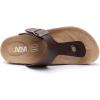 imageWTW Mens Cork Footbed Sandals Slip on Beach Slide Slipper Shoes with Adjustable Metal Buckle Strap for Men Causal StyleThong Brown
