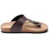 imageWTW Mens Cork Footbed Sandals Slip on Beach Slide Slipper Shoes with Adjustable Metal Buckle Strap for Men Causal StyleThong Brown